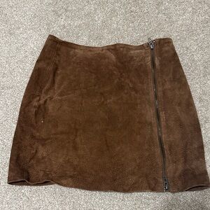 Blank NYC Chocolate Brown Mini Skirt with Zipper